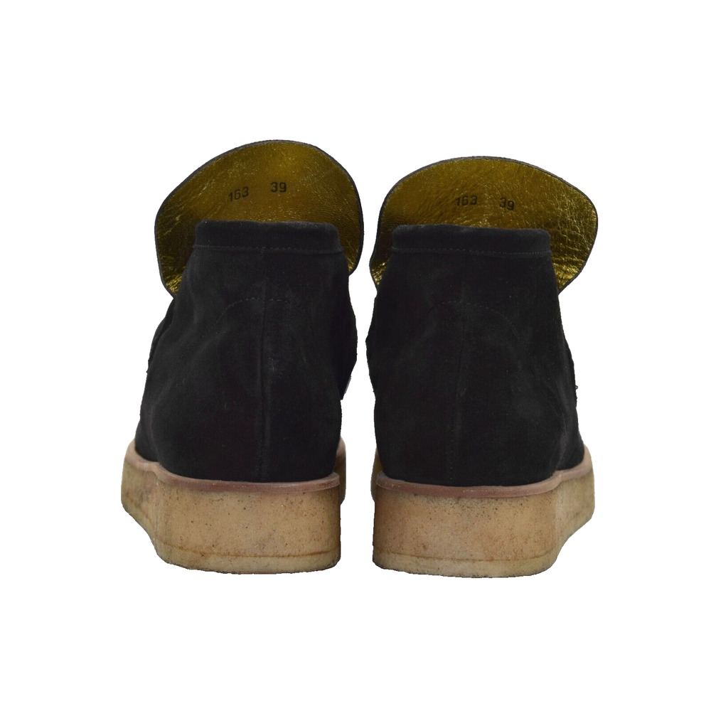 B5 Auth ACNE STUDIOS Black Suede Camel Tongue Patent Trim Kingston Boots Size 39 - Picture 7 of 9